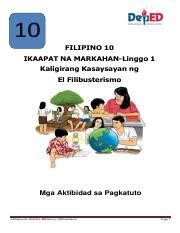 FIL 10 4TH QUARTER EL FILIBUSTERISMO WK 1 4 Pdf 10 FILIPINO 10