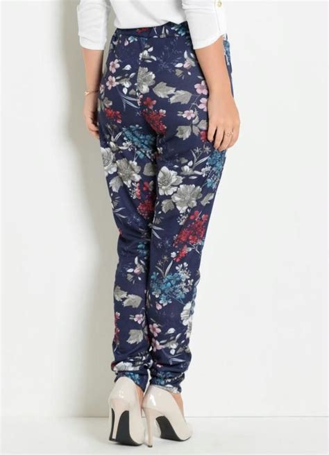 Queima Estoque Cal A Jogger Floral El Stico Na Cintura Moda Pop