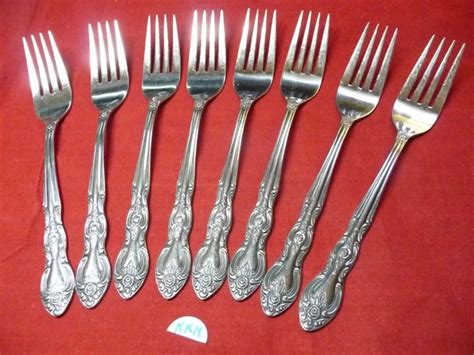 Imperial Stainless Korea 8 Dinner Forks Vintage Flatware Salad Fork