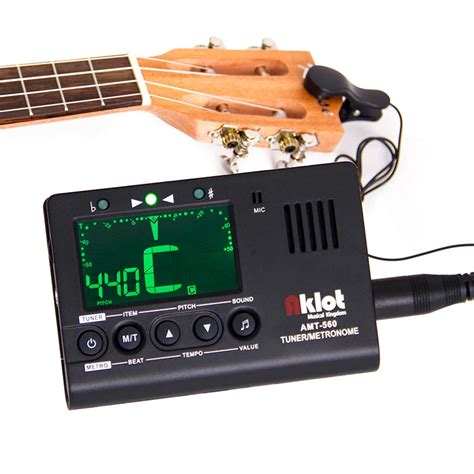 Aroma Amt Electric Guitar Tuner Metronome Built In Mic With Pickup