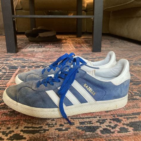 Adidas gazelle blue suede men’s 8.5 sneakers - Depop