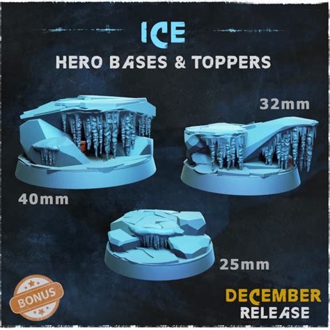 Ice Miniature Bases ฐานโมเดลธีมน้ำแข็ง Warhammer 40k Aos Designed By