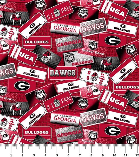 University Of Georgia Cotton Fabric License Plate Joann