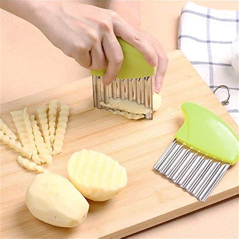 4yang French Fries Cutter Stainless Steel Potato Chips Making Peeler