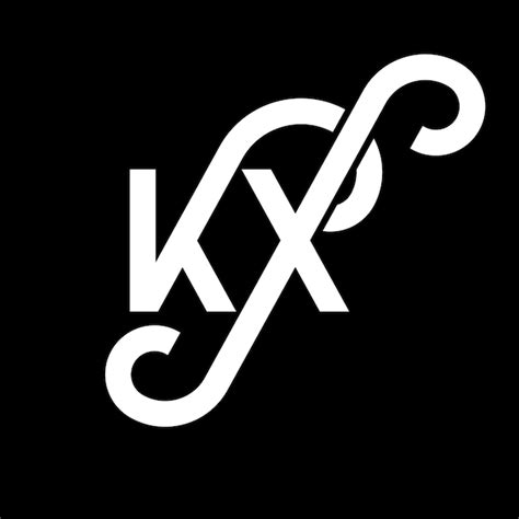 Dise O Del Logotipo De La Letra Kx En Fondo Negro Kx Iniciales