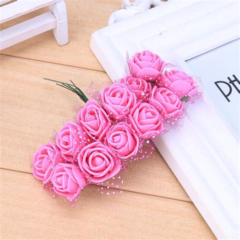 144pcs 2cm Foam Rose Artificial Bouquet Multicolor Rose Wedding