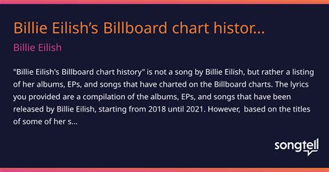 Meaning of Billie Eilish’s Billboard chart history by Billie Eilish