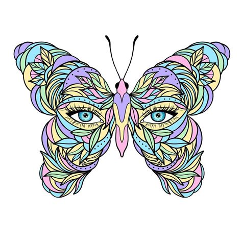 Butterfly And Woman Face Vector Art At Vecteezy