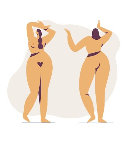 Premium Vector Body Positive Illustration Naked Woman Body Silhouette