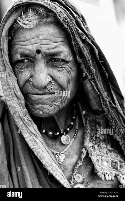 Old Indian Tribal Women Portrait Andhra Pradesh India Monochrome