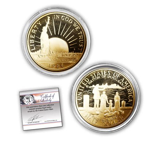 1986 Gold Layered Statue of Liberty Half Dollar - The Patriotic Mint