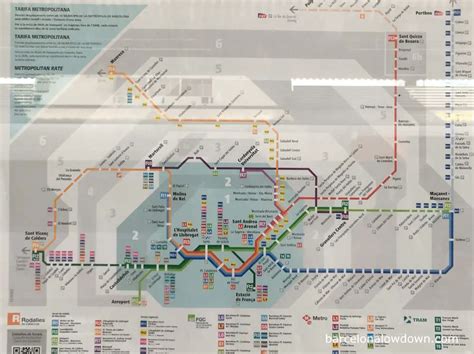 Barcelona Metro Map With Zones And Tourist Attractions Off