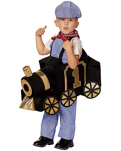 Toddler Ride-Along Train and Conductor Costume - Spirithalloween.com