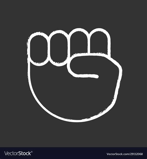 Raised Fist Emoji Chalk Icon Royalty Free Vector Image