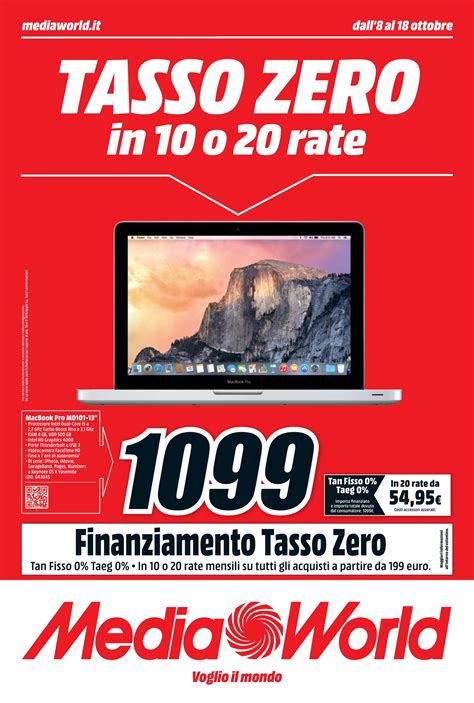 Volantino Mediaworld Tasso Zero In O Rate Dal Al Ottobre