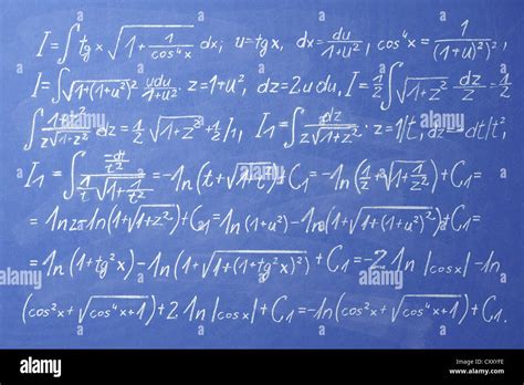 Mathematical Formula Integral Calculus On A Blackboard Stock Photo Alamy