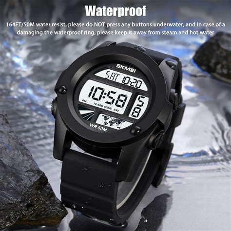 Men Sport Military Watch Digital LED Backlight Large Dial Waterproof