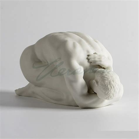 Abstract Ceramic Nude Man Figurine Handcrafted Art Statue For Home