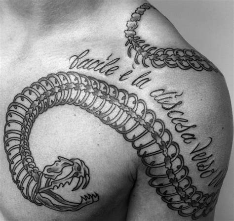 30 Snake Skeleton Tattoo Ideas For Men Bone Designs