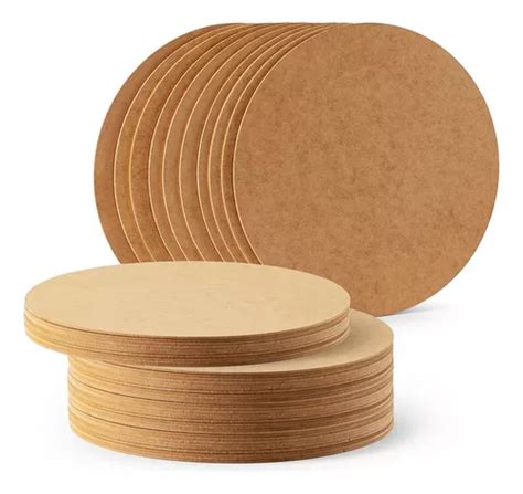 Kit 50 Sousplat Supla Bolachas 35x35 Cru Circulo Mdf 3mm Parcelamento