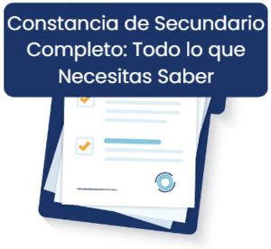 C Mo Obtener La Constancia De Secundario Completo