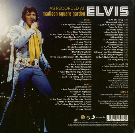 Elvis Presley Cd Elvis As Recorded At Madison Square Garden 3 Cd