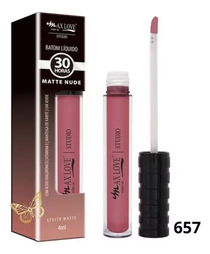 Lápiz labial líquido mate nude de 30 horas Max Love 657 MercadoLibre