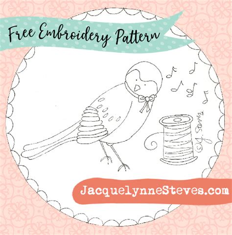 Free Bee and Bird Embroidery Patterns - Jacquelynne Steves