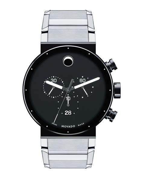 Movado Sapphire Synergy Chronograph Watch In Black For Men Lyst