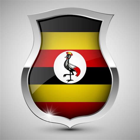 Vector Escudo patriótico bandeira de Uganda Um elemento de impacto