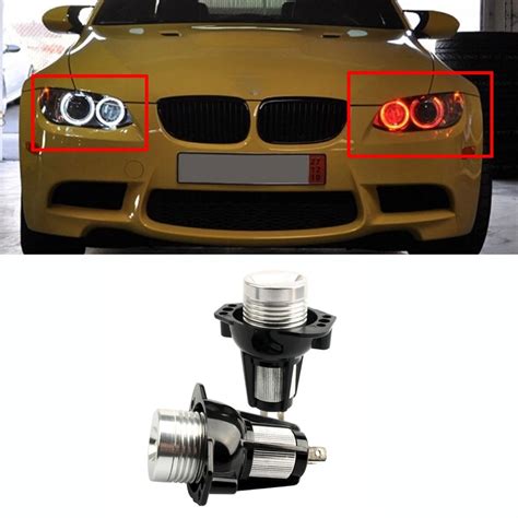 2PCS 10W LED Angel Eyes Marker Lights Bulbs Error Free White Red Blue