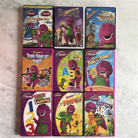 Barney 9 Dvd Lot Rhyme Time Rhythm Dino Grelly Usa