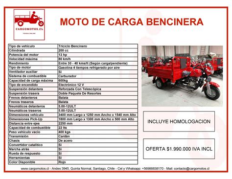 Moto De Carga Bencinera 200 Cc Cargomotos Cl