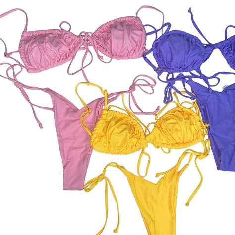 Tanga Bikini Adjustable Swimwear Slingshot Swimsuit Designer Women Double Lined Bathing Suit