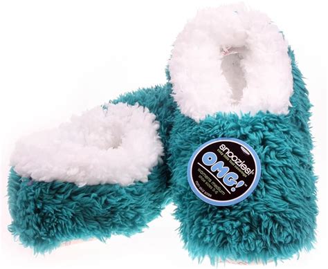 Snoozies Ladies Omg Emerald Green Super Soft Non Skid Slippers