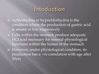 Achlorhydria | PPT | Free Download