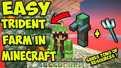 How To Build Easy Trident Farm In Survival Minecraft Youtube