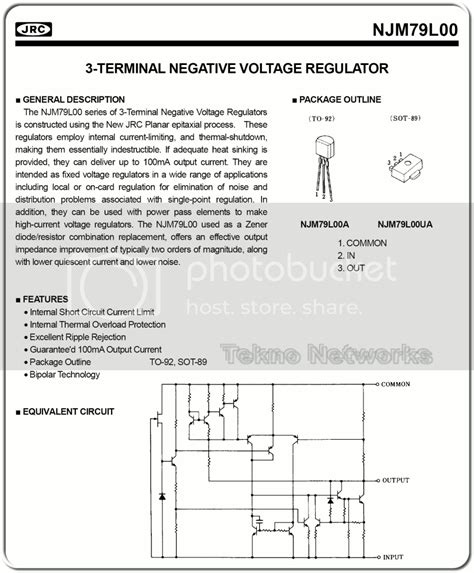 Njr 79l05 5v 100ma Neg Voltage Regulator 100pcs