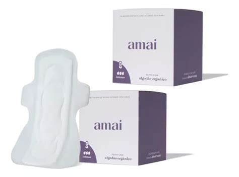 Absorvente Antialérgico - amai, Absorvente Noturno, Ultra Confortável, Hipoalergênico, Algodão ...