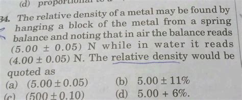 The Density Of Metal Is 10 X 10 Kg M Cube Find The Relative