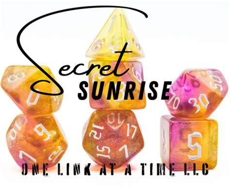 Secret Sunrise Pc Acrylic Dice Set One Link At A Time