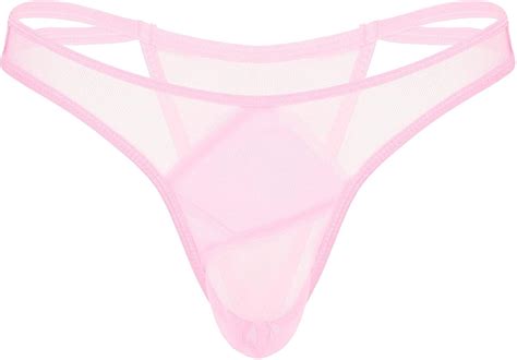 Freebily String Transparent Hommes sous vêtement Caleçon Bikini Tulle Mesh Taille Basse Slip