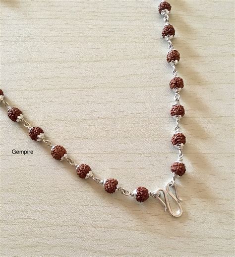 Sterling Silver Rudraksha Mala Necklace Silver Rudraksha Etsy India