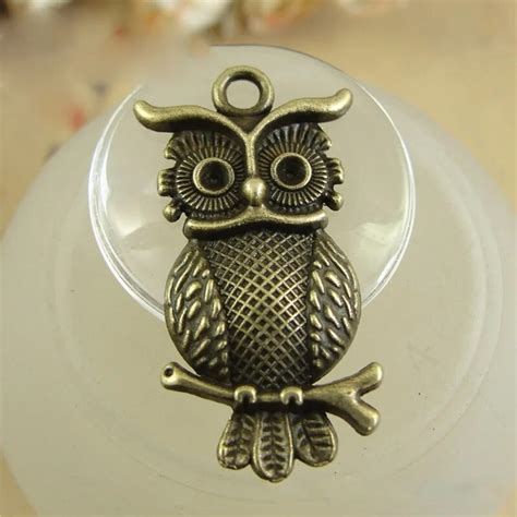 10pcs Lot 15x31mm Antique Bronze Vintage Metal Owl Charm Pendant For