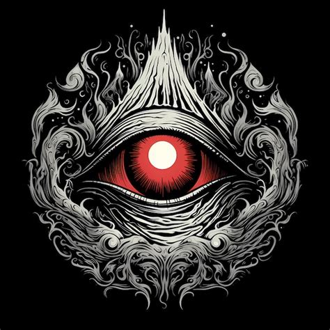 Premium Ai Image Cyclops Triangle Fire Eye Tattoo Design Illustration