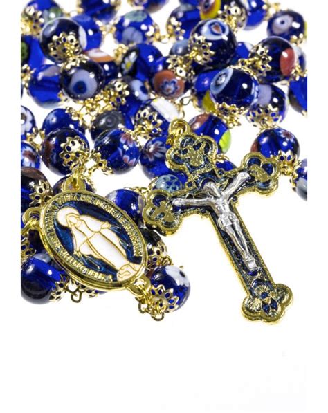 Sky Blue Murano Glass Rosary