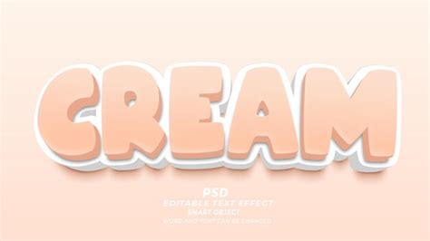 Premium PSD Cream 3d Editable Photoshop Text Effect Style