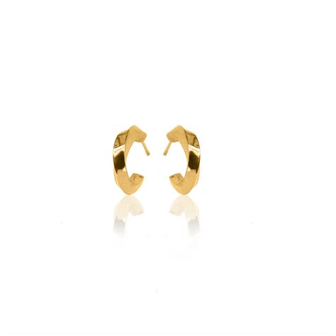 24kt Gold Chunky Twist Hoop Earrings Nebü Gold