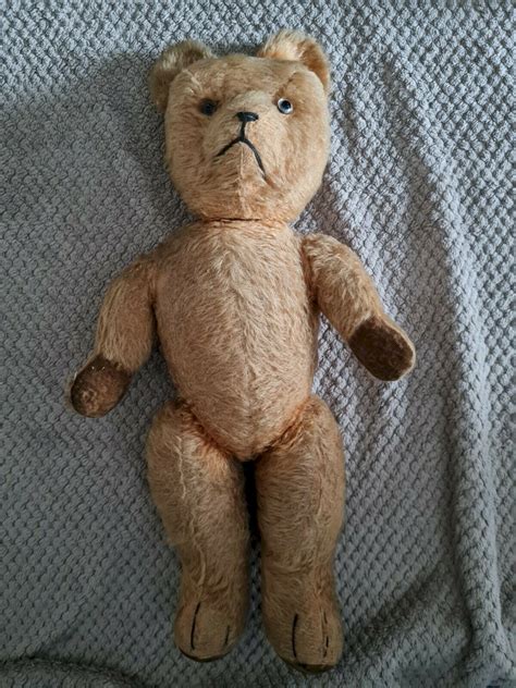 Ours En Peluche Ancien Grand Model Cm Marron Tissu Vendu