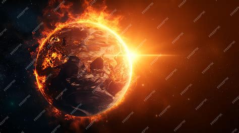 Premium Photo | Burning Planet Earth represents climate change